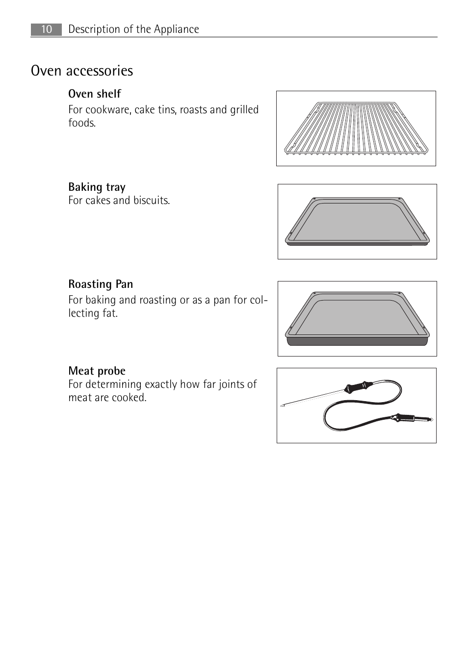 Oven accessories | Electrolux B8831-5 User Manual | Page 10 / 76