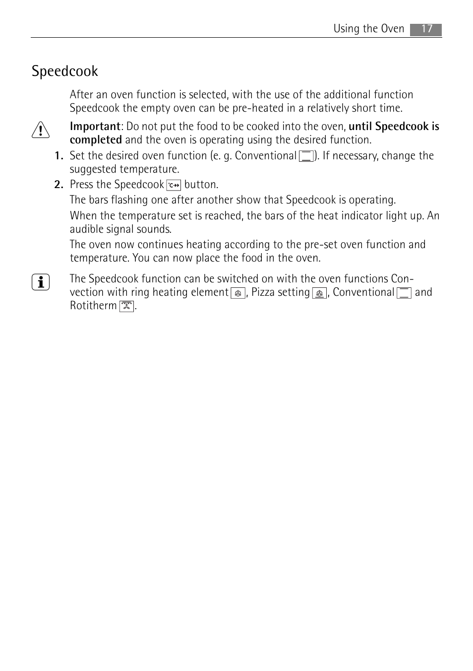 Speedcook | Electrolux B8831-5 User Manual | Page 17 / 76