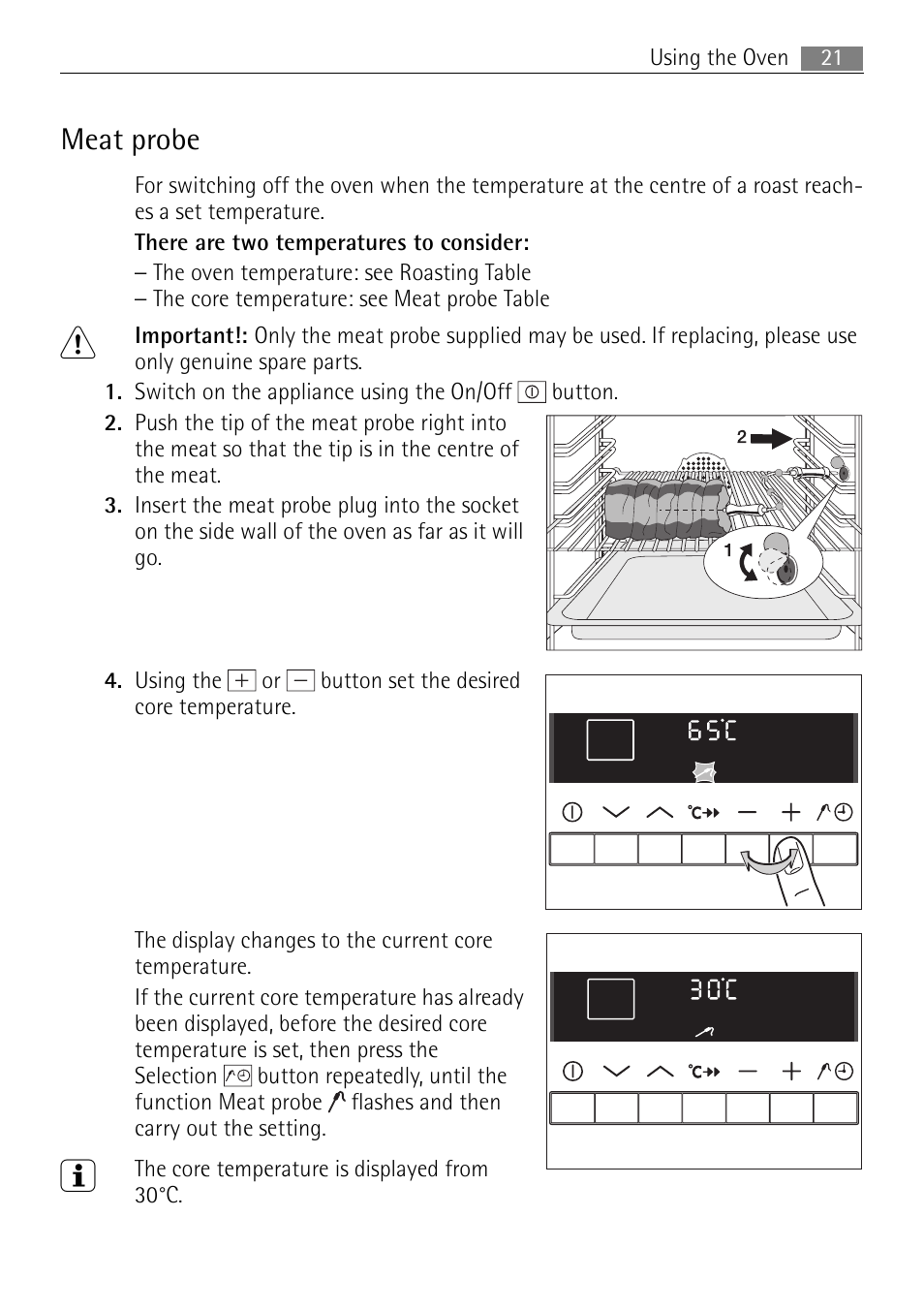 Meat probe | Electrolux B8831-5 User Manual | Page 21 / 76