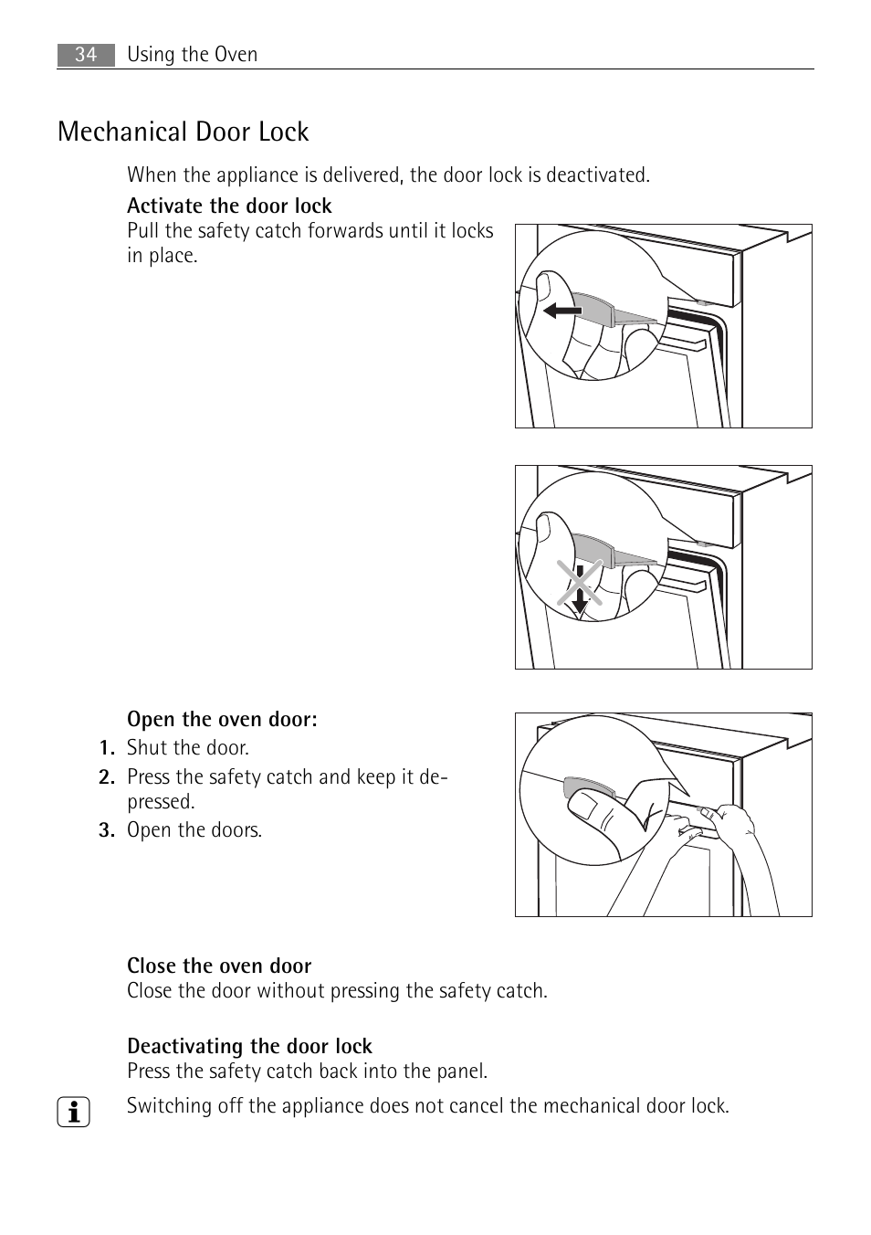 Mechanical door lock | Electrolux B8831-5 User Manual | Page 34 / 76