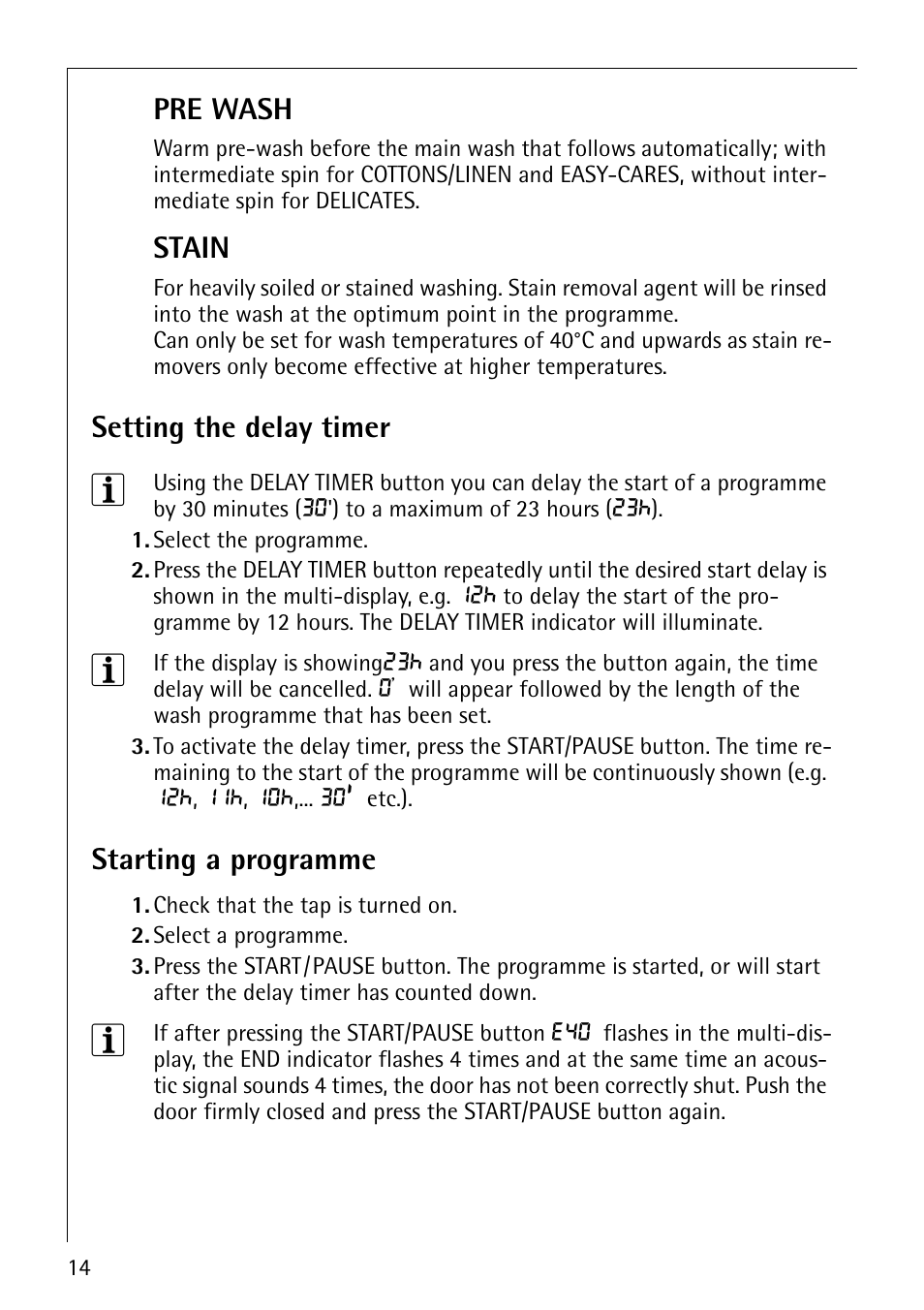 Electrolux LAVAMAT 64600 User Manual | Page 14 / 36