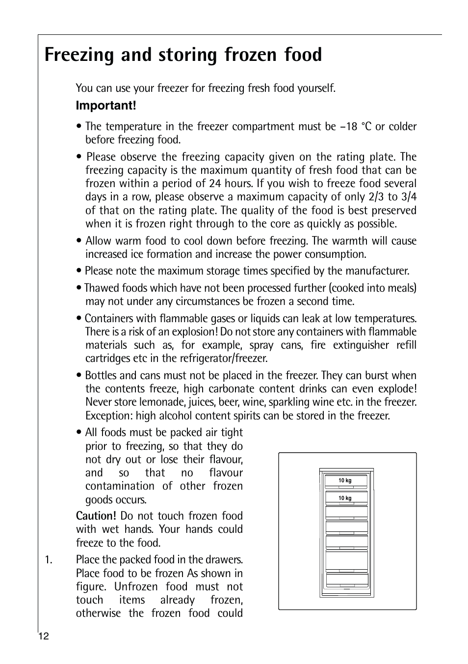 Freezing and storing frozen food | Electrolux ARCTIS 75270 GA User Manual | Page 12 / 24