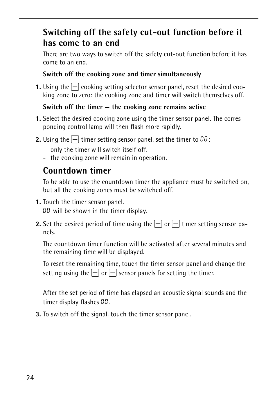 Countdown timer | Electrolux 66300KF-an User Manual | Page 24 / 40