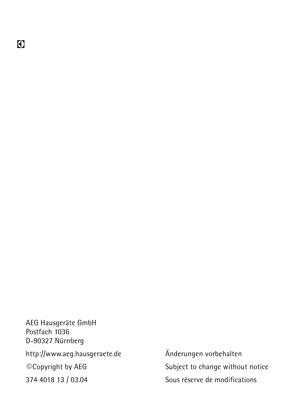 Electrolux 66300KF-an User Manual | Page 40 / 40