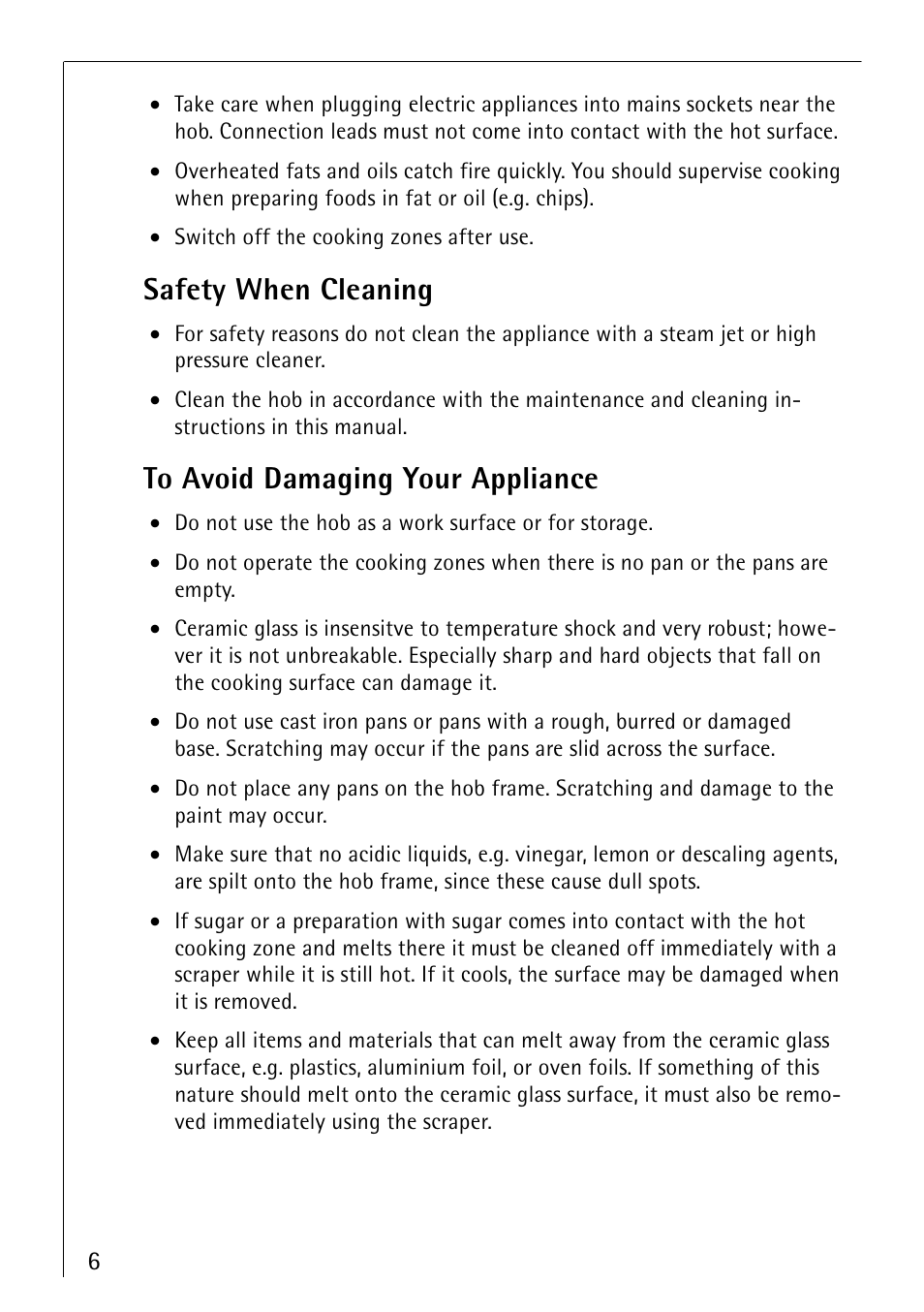 Safety when cleaning | Electrolux 66300KF-an User Manual | Page 6 / 40