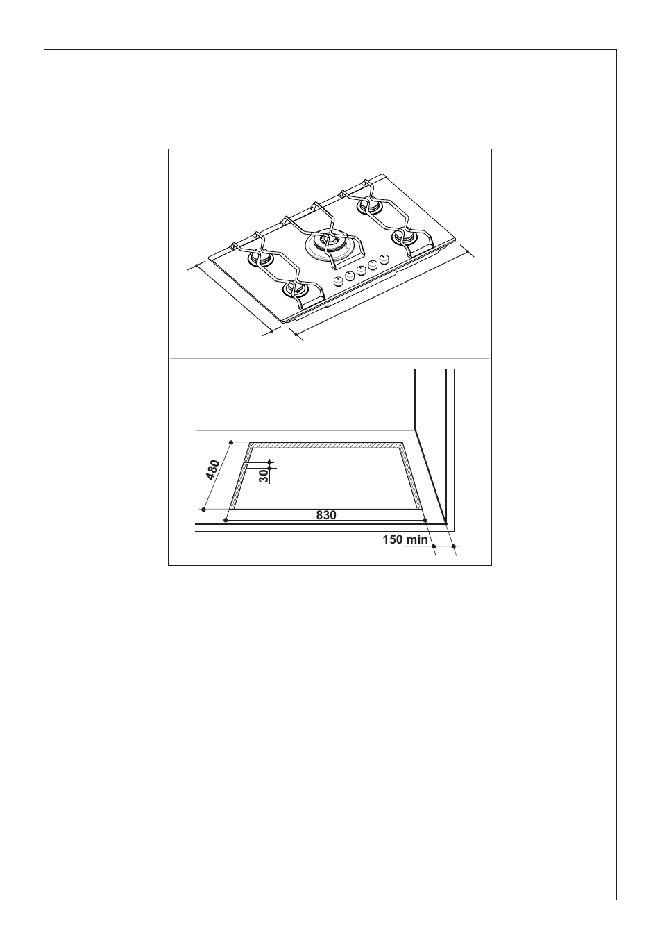 Building in, Cut out size, Building over a cupboard or drawer | Electrolux B 99852G User Manual | Page 15 / 28