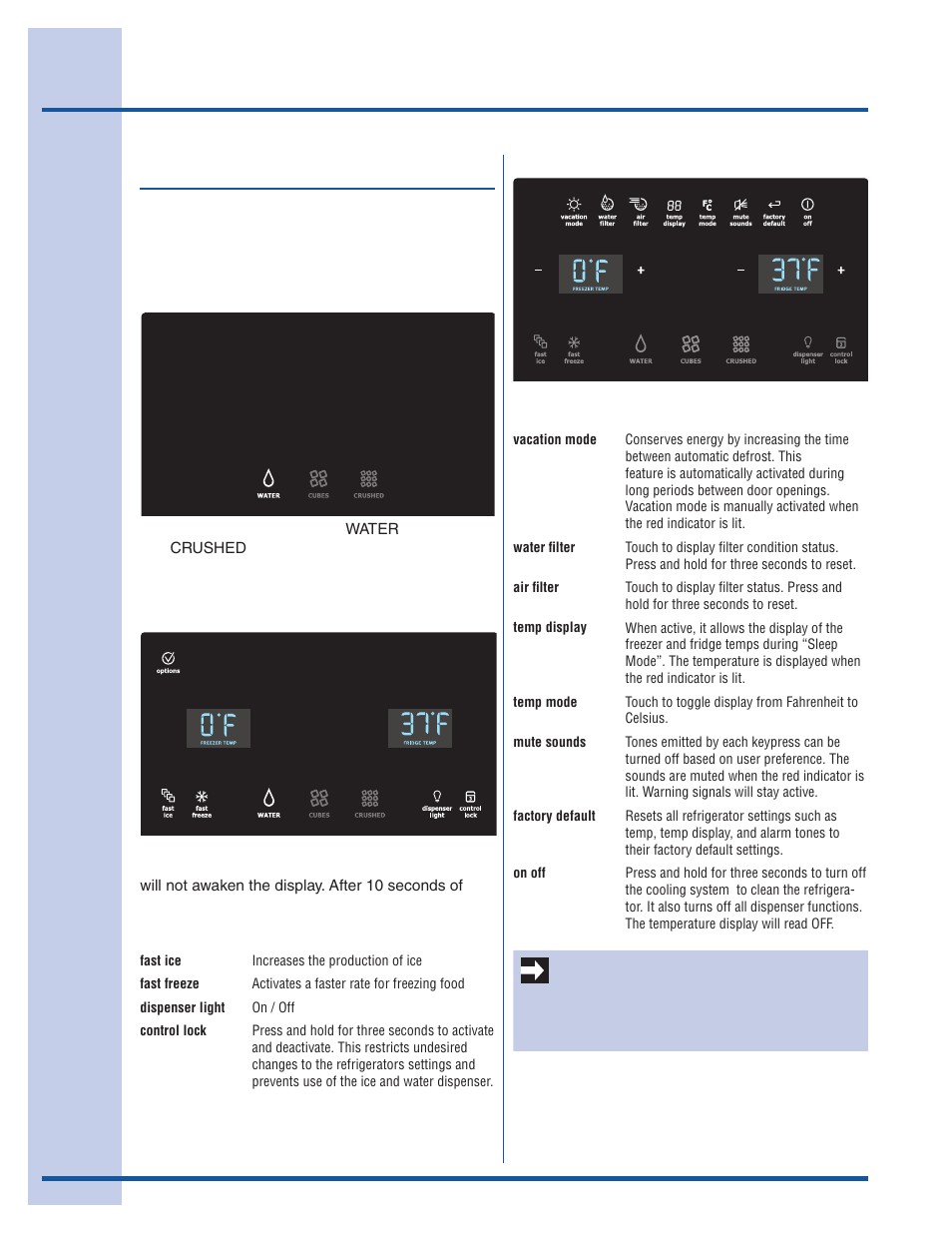 Controls, Wave-touch, Important | Electrolux 241868902 User Manual | Page 14 / 41