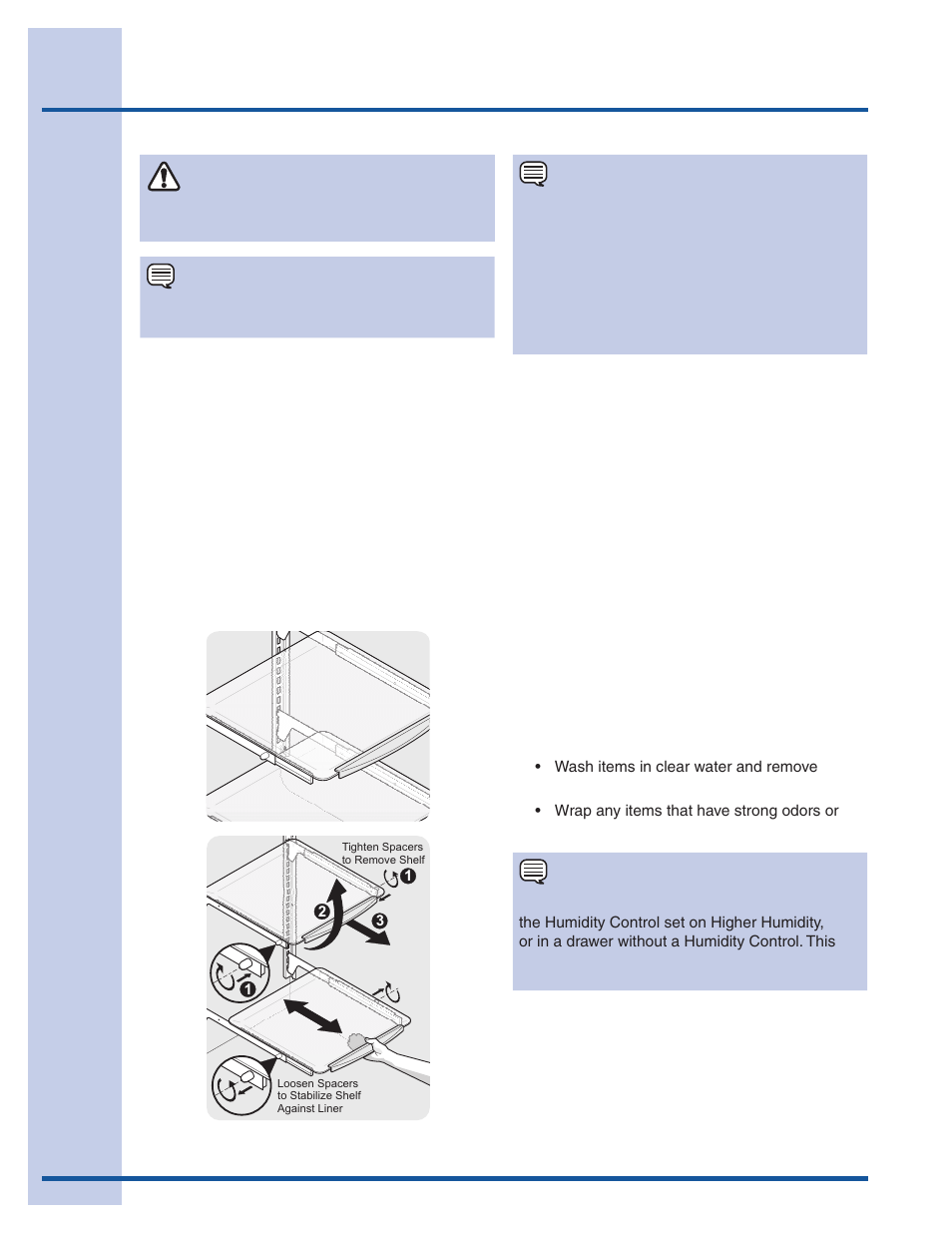 Storage features, Caution | Electrolux 241868902 User Manual | Page 18 / 41