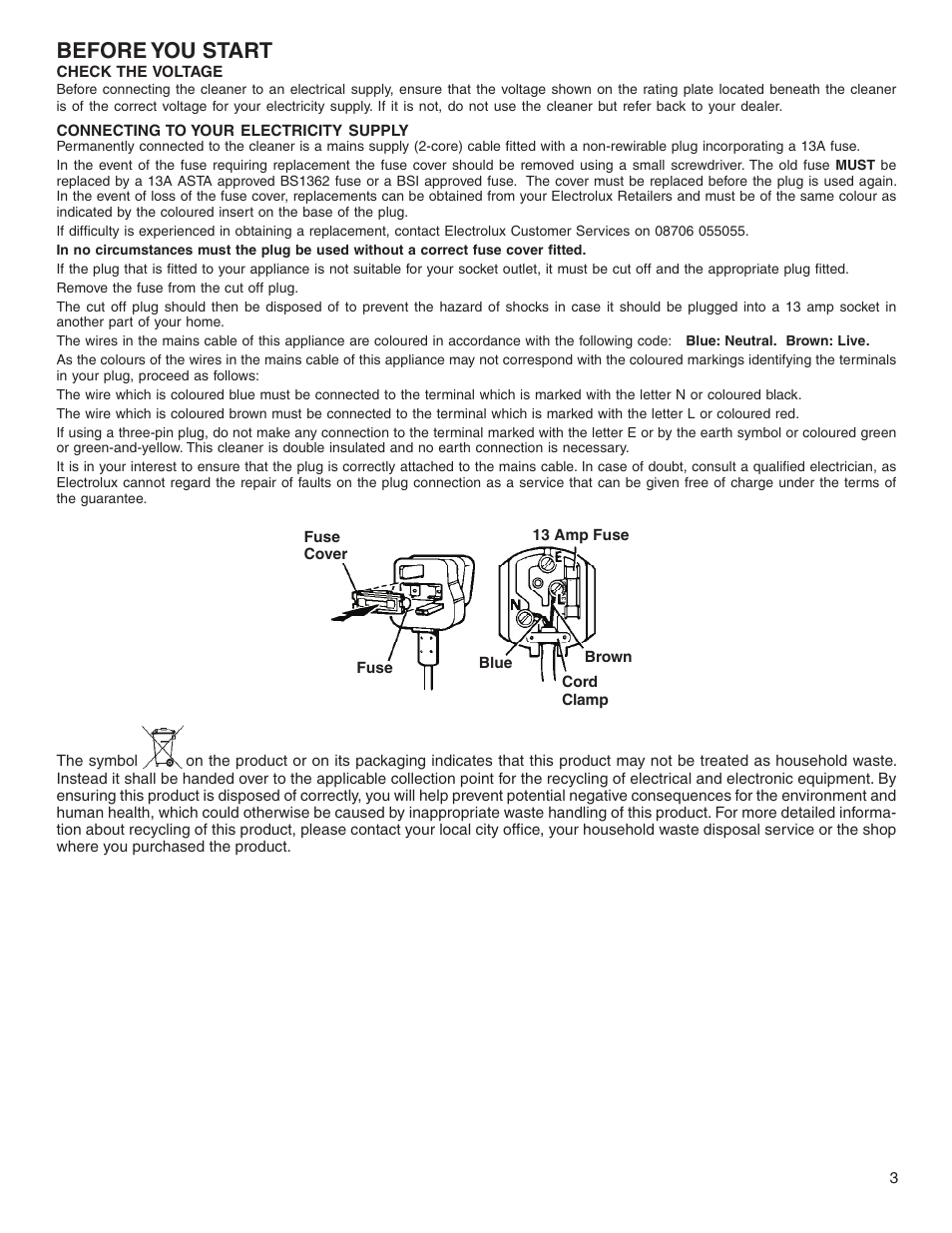 Before you start | Electrolux Z2270-Z2290 Series User Manual | Page 3 / 17