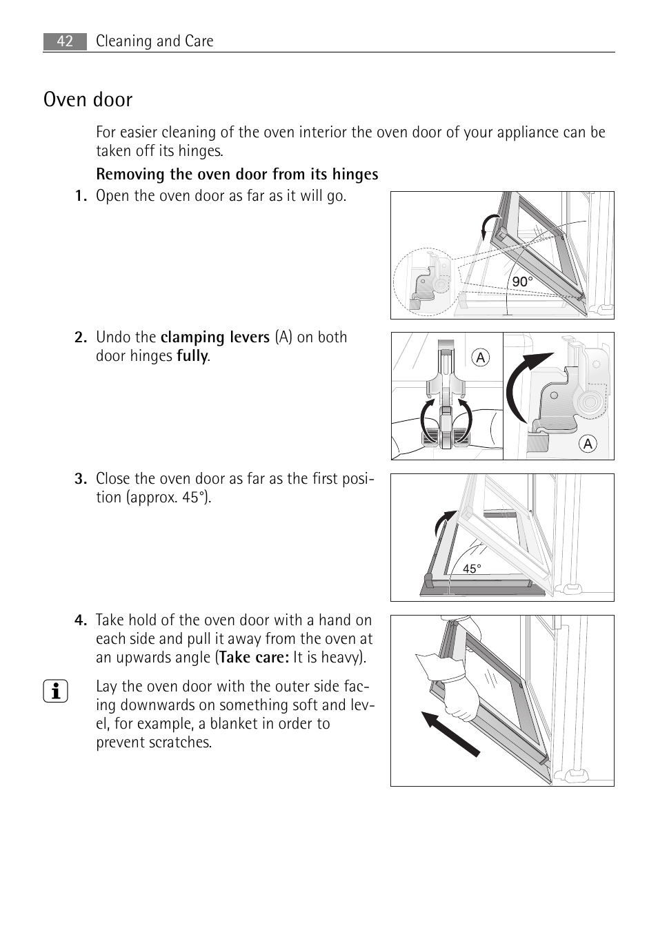 Oven door | Electrolux B41012-5 User Manual | Page 42 / 56