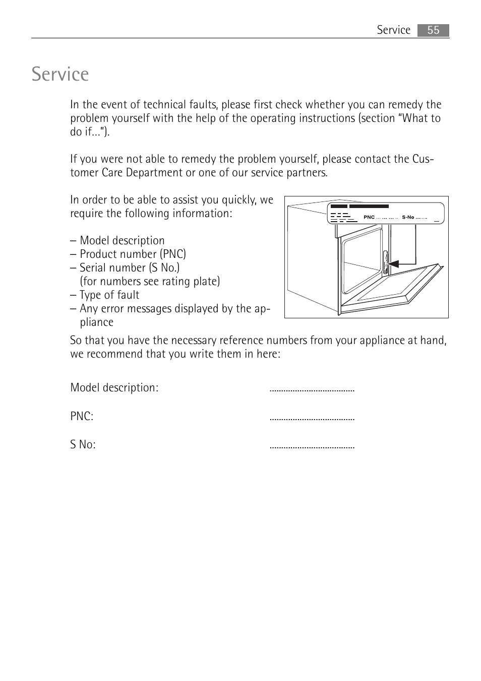 Service | Electrolux B41012-5 User Manual | Page 55 / 56