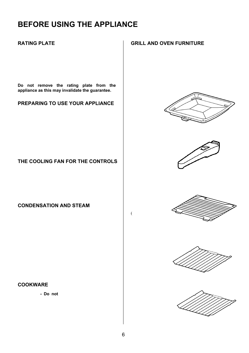 Before using the appliance | Electrolux EKG5543 User Manual | Page 6 / 32