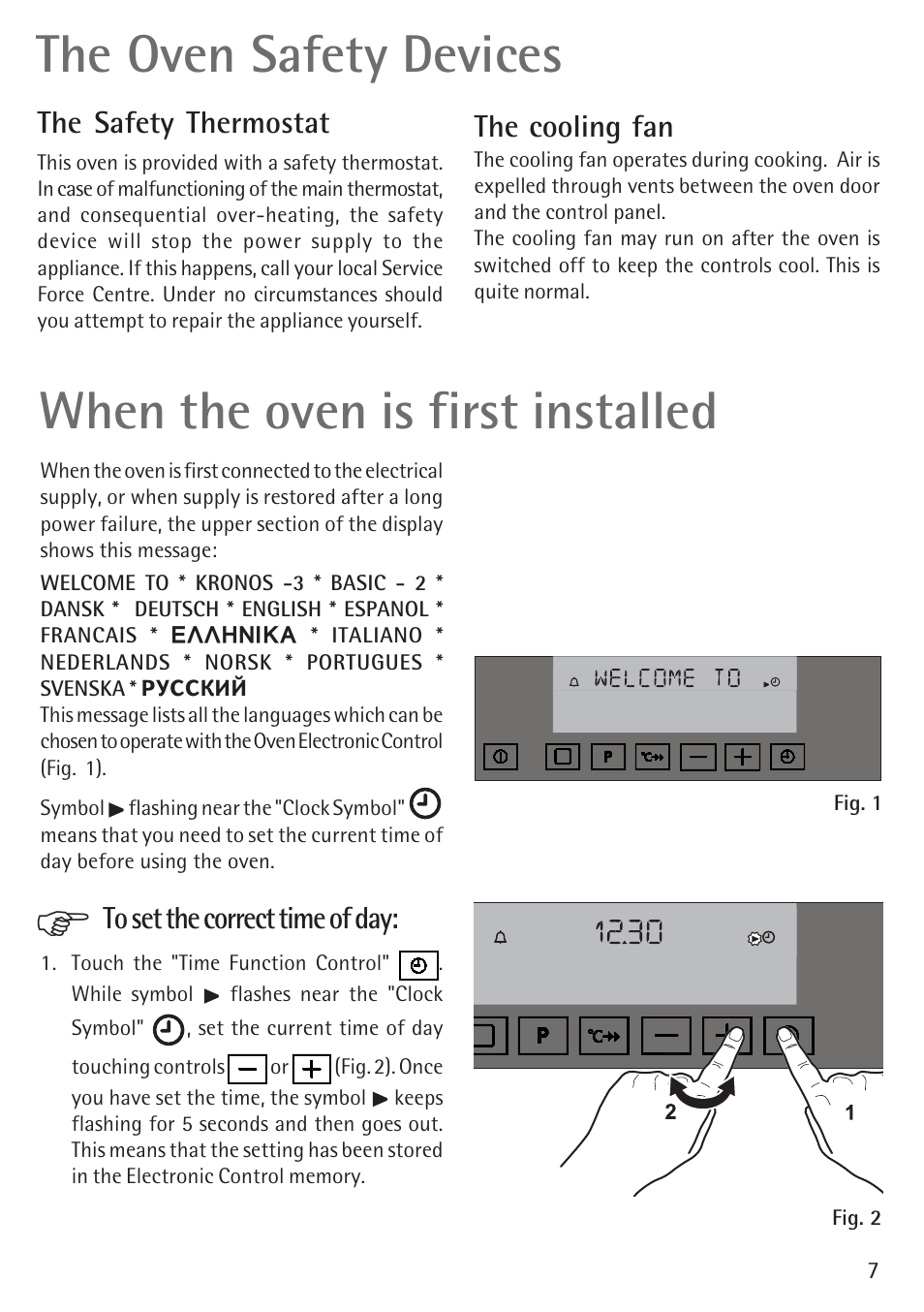 The safety thermostat, The cooling fan | Electrolux B 89092-4 User Manual | Page 7 / 48