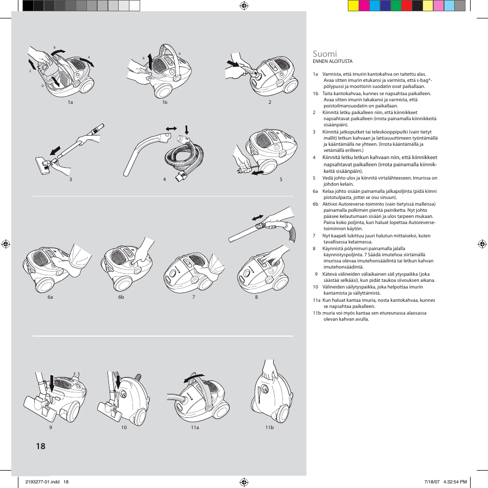 Suomi | Electrolux Z3300 User Manual | Page 18 / 32