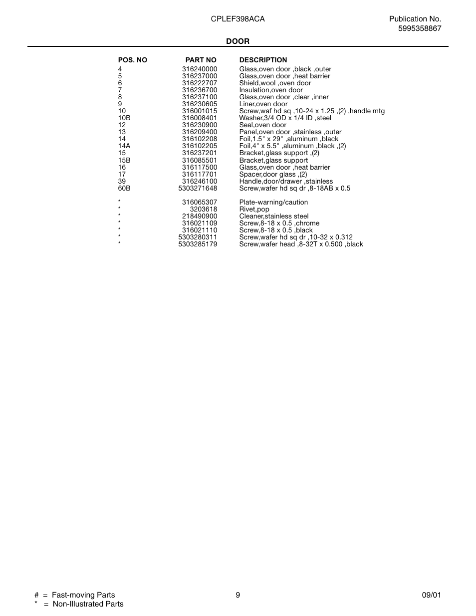 Electrolux FRIGIDAIRE CPLEF398A User Manual | Page 9 / 10