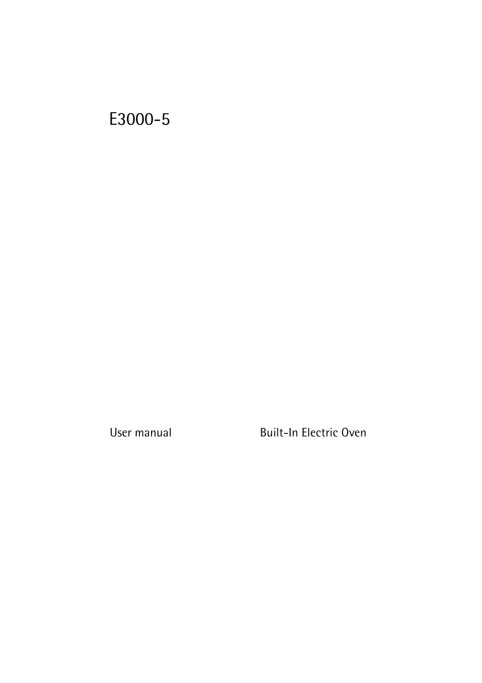 Electrolux E3000-5 User Manual | 40 pages