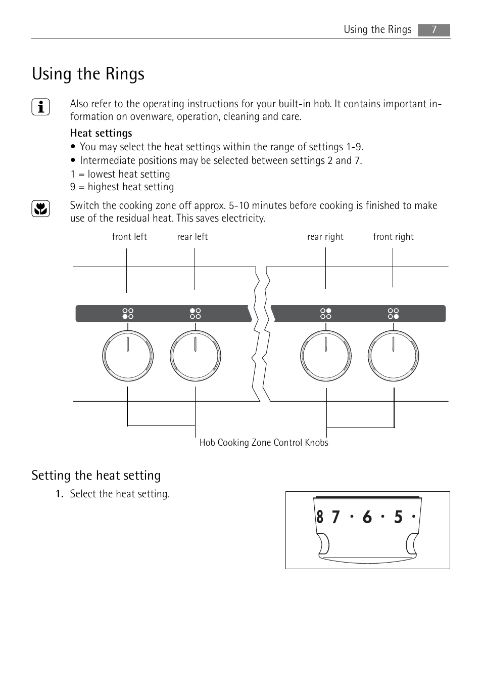 Using the rings | Electrolux E3000-5 User Manual | Page 7 / 40