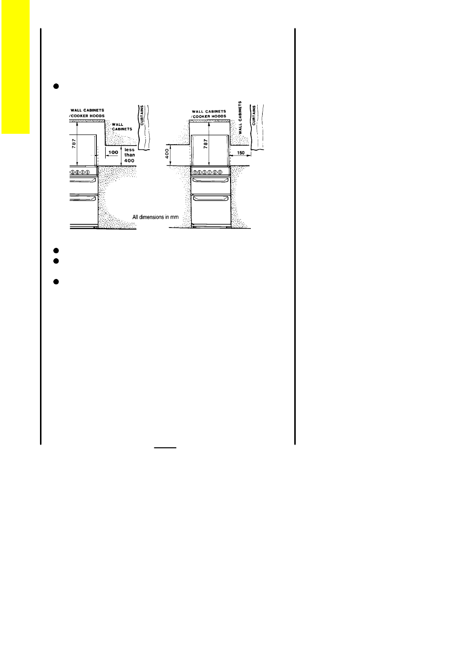 Positioning, Cooker dimensions | Electrolux U04081 D/O 50 User Manual | Page 30 / 44