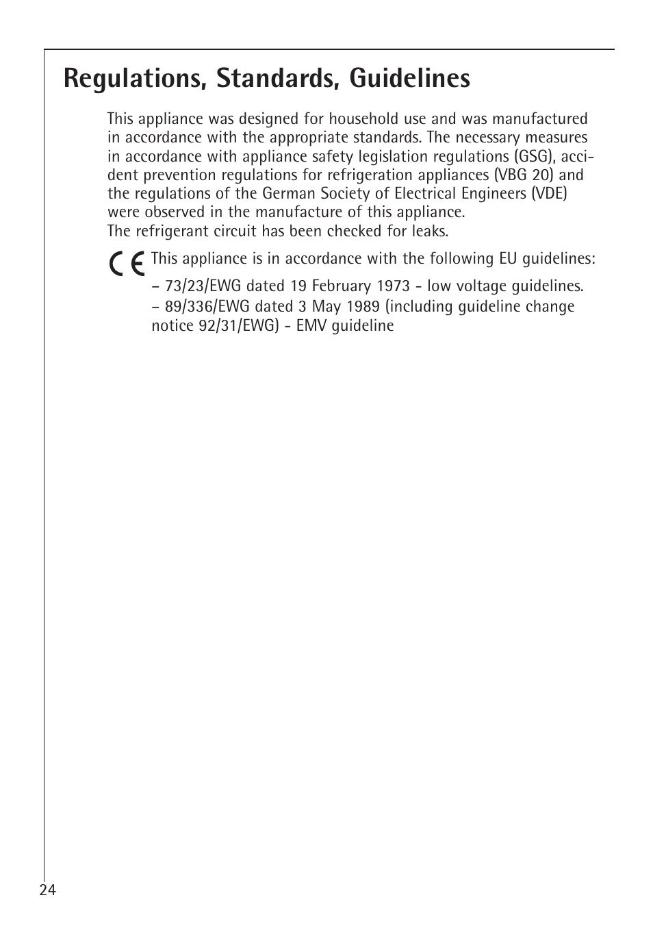 Regulations, standards, guidelines | Electrolux 1194-7 GA User Manual | Page 24 / 28