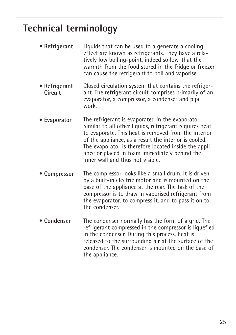 Technical terminology | Electrolux 1194-7 GA User Manual | Page 25 / 28