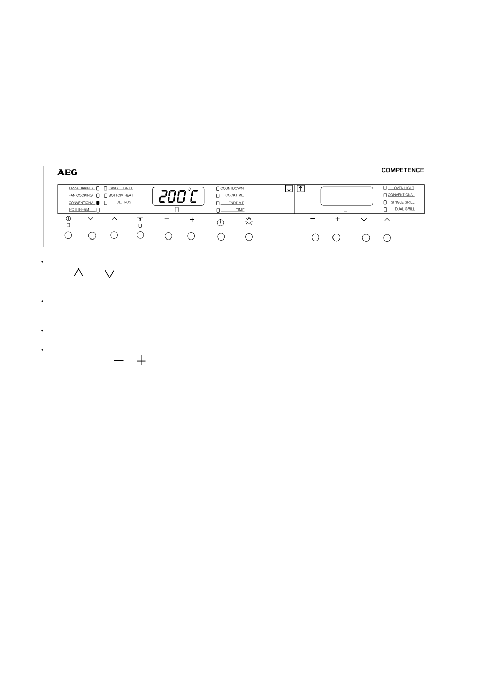 The main oven - conventional, Setting | Electrolux D8100-1 User Manual | Page 17 / 56