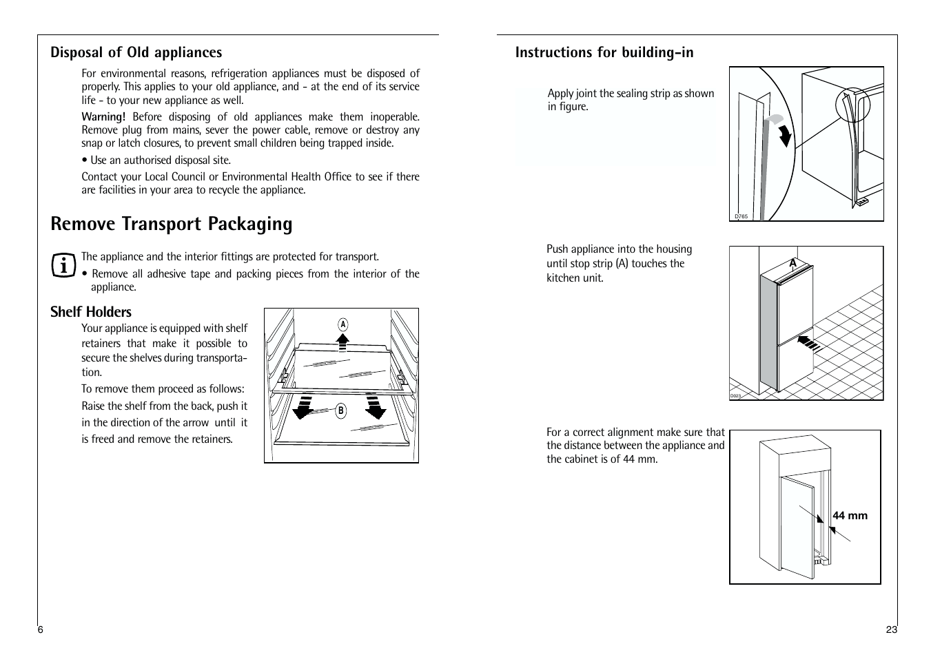 Remove transport packaging | Electrolux C 718 40-4i User Manual | Page 23 / 28