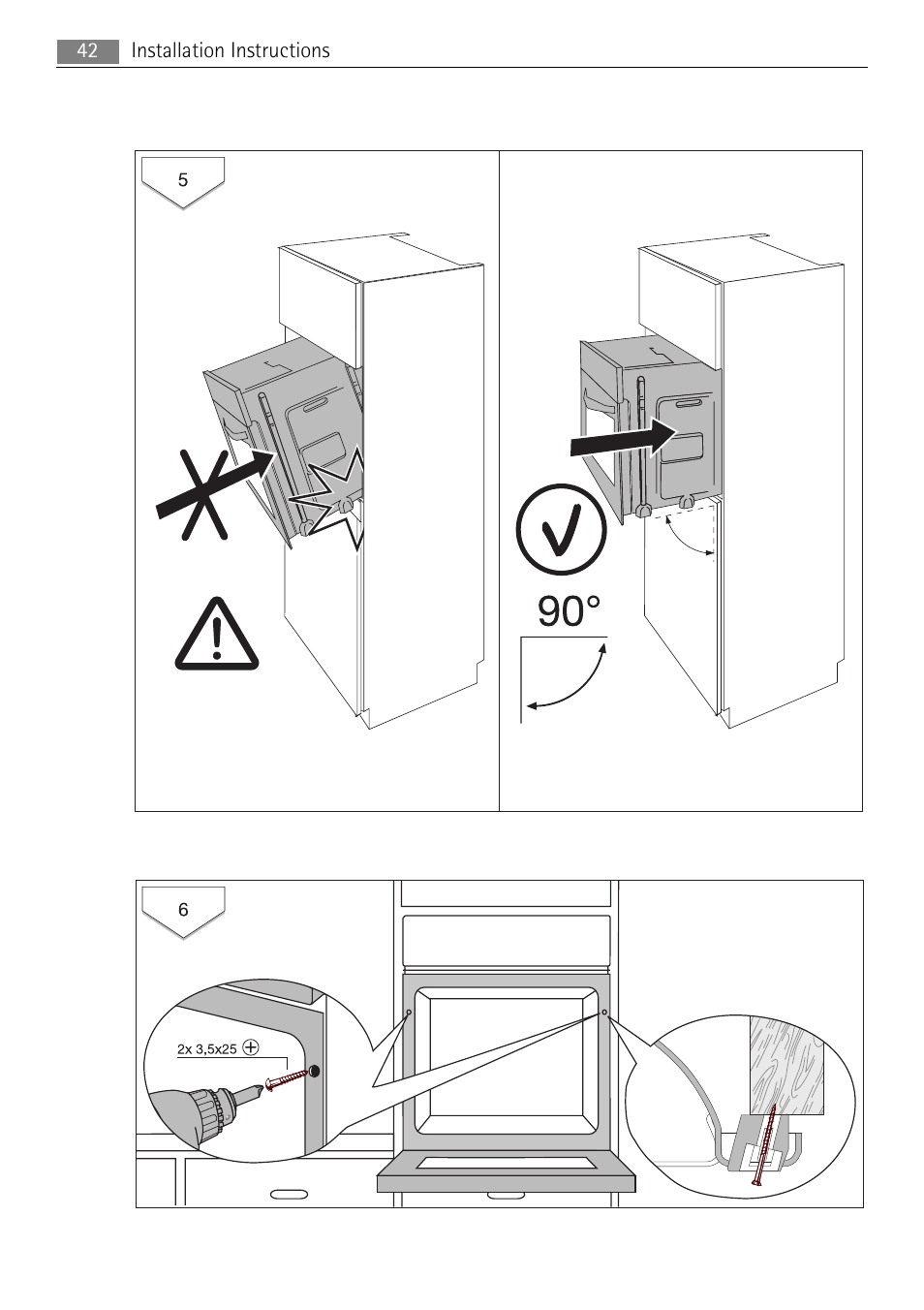 Installation instructions 42 | Electrolux B3741-5 User Manual | Page 42 / 48