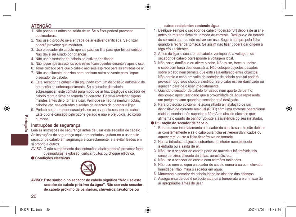 Panasonic EH 2271 User Manual | Page 20 / 72