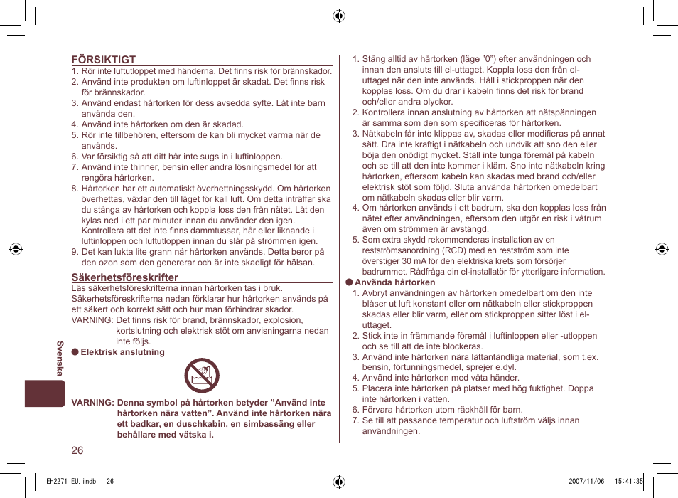 Panasonic EH 2271 User Manual | Page 26 / 72