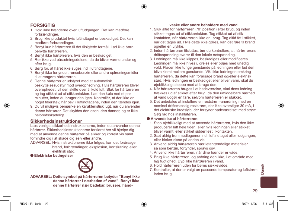 Panasonic EH 2271 User Manual | Page 29 / 72