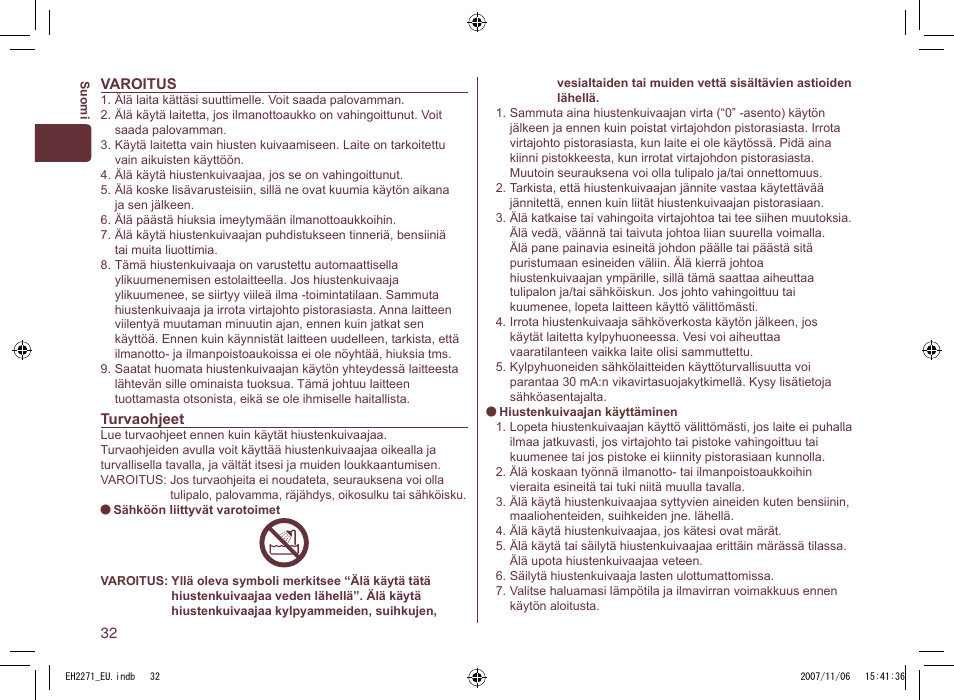 Panasonic EH 2271 User Manual | Page 32 / 72