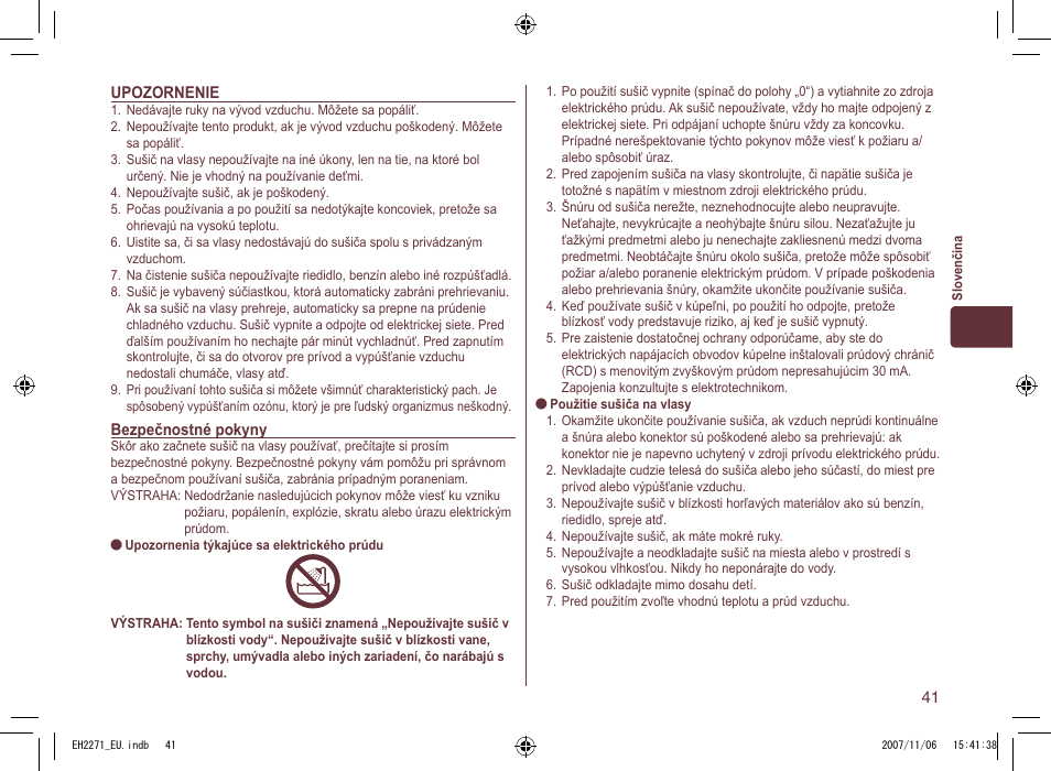 Panasonic EH 2271 User Manual | Page 41 / 72