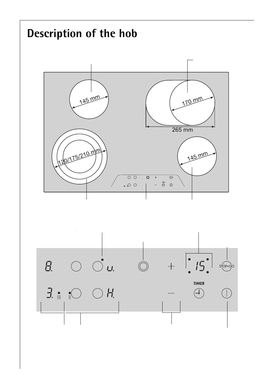 Description of the hob | Electrolux C75301K User Manual | Page 10 / 44