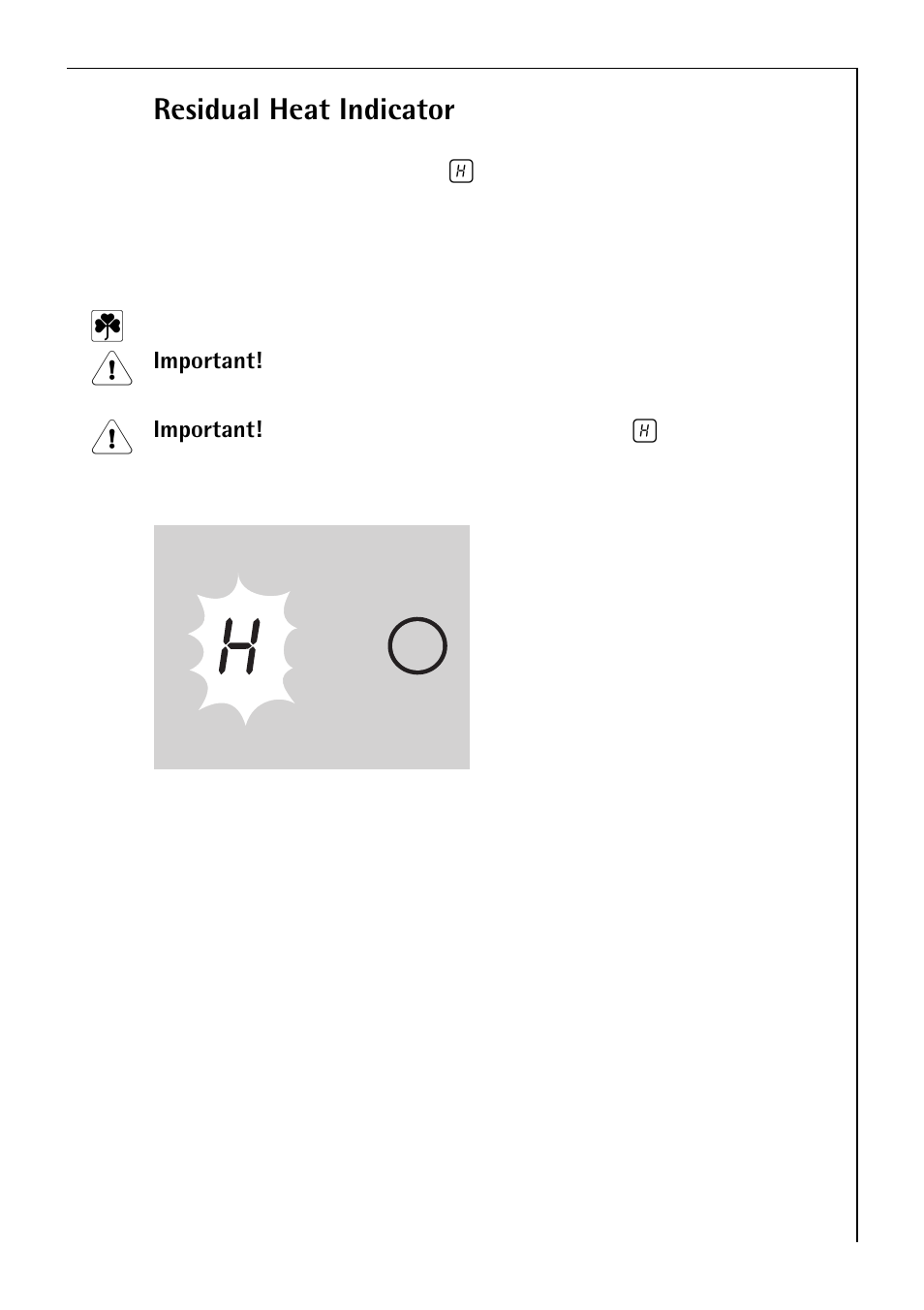 Residual heat indicator | Electrolux C75301K User Manual | Page 21 / 44