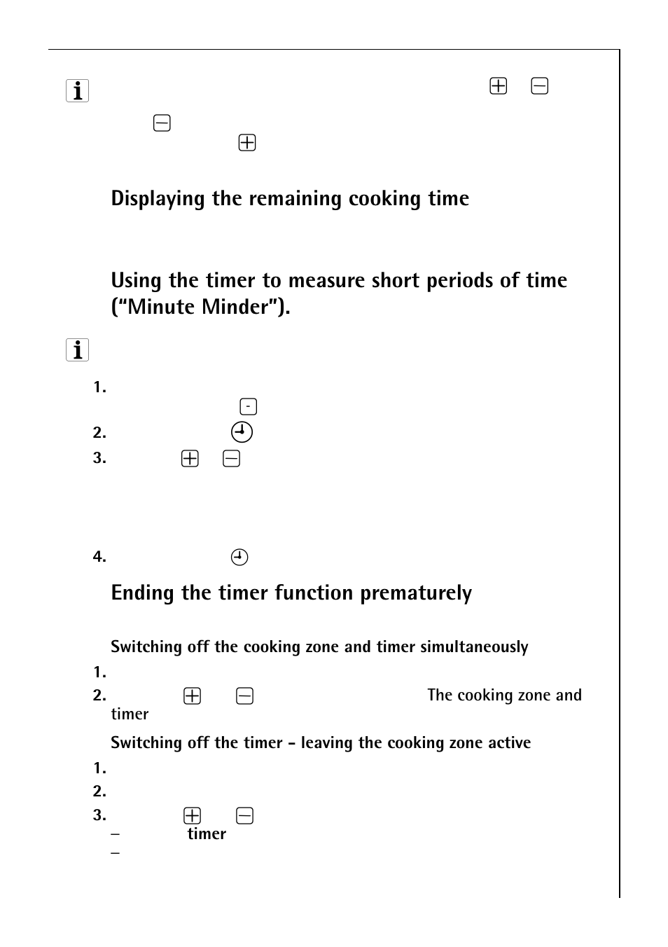 Displaying the remaining cooking time, Ending the timer function prematurely | Electrolux C75301K User Manual | Page 25 / 44