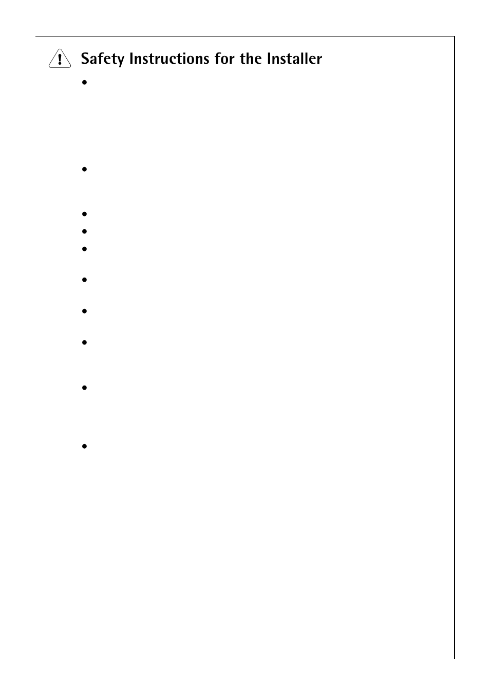 Safety instructions for the installer | Electrolux C75301K User Manual | Page 35 / 44