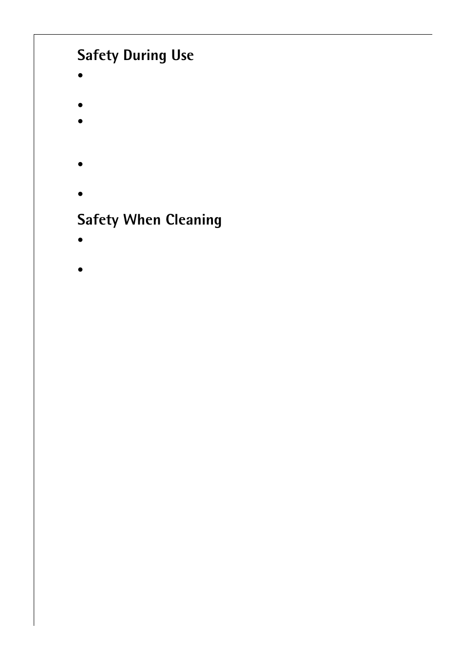 Safety during use, Safety when cleaning | Electrolux C75301K User Manual | Page 6 / 44