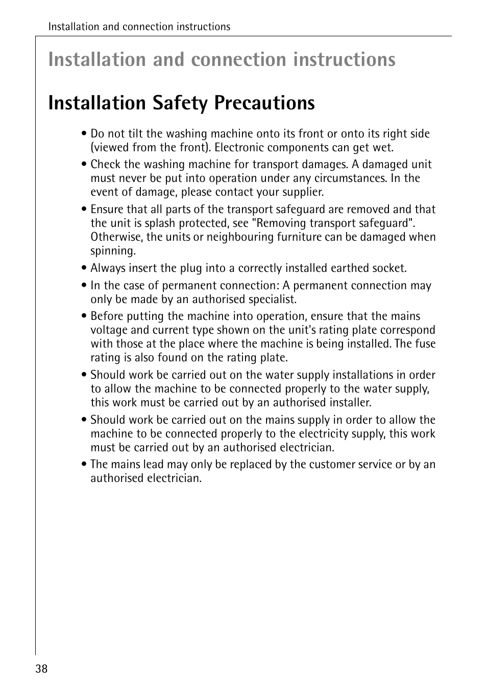 Electrolux LAVAMAT W 1460 User Manual | Page 38 / 52