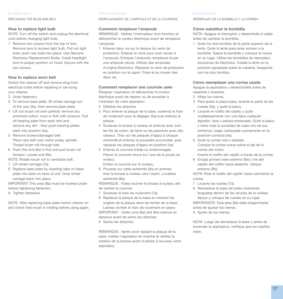 Electrolux EL5010A User Manual | Page 17 / 24