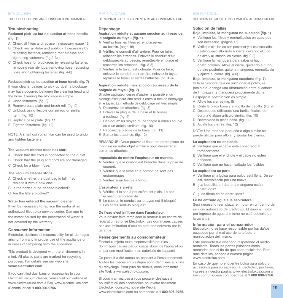 Electrolux EL5010A User Manual | Page 19 / 24