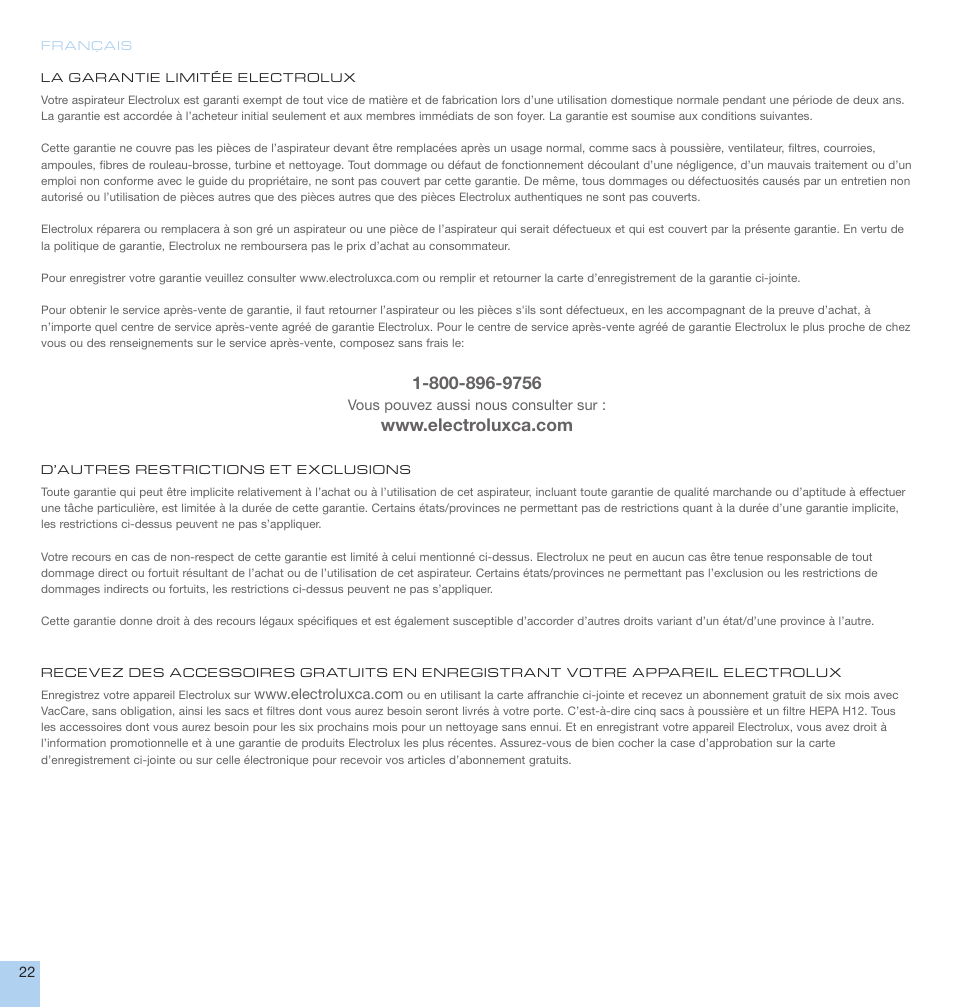 Electrolux EL5010A User Manual | Page 22 / 24