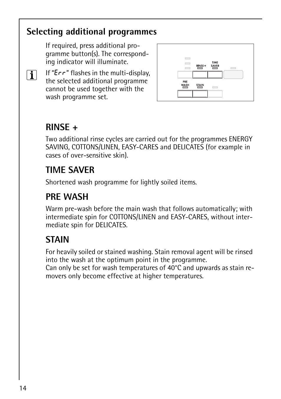 Electrolux LAVAMAT 62820 User Manual | Page 14 / 40