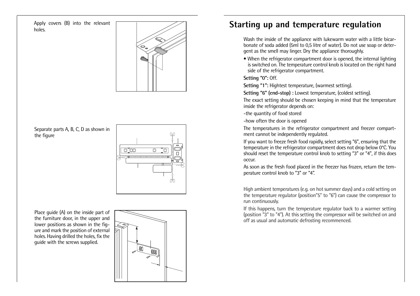 Starting up and temperature regulation | Electrolux C 718 40 i User Manual | Page 22 / 28