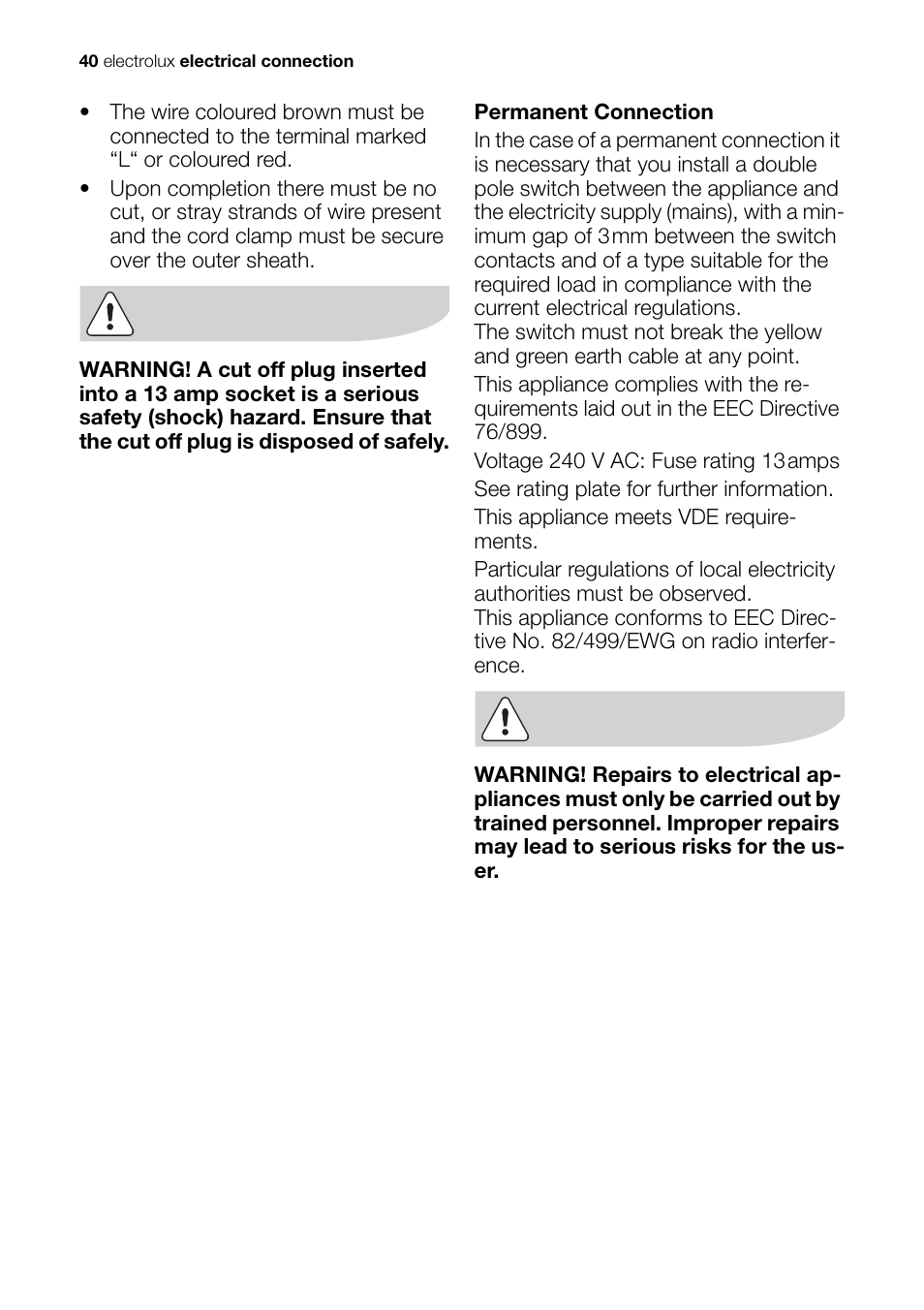 Electrolux EDI 96150 W User Manual | Page 40 / 48