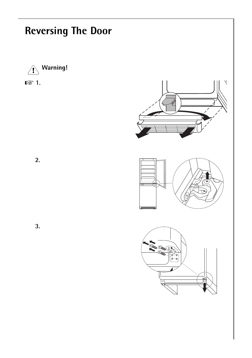 Reversing the door | Electrolux 3985-7 KG User Manual | Page 13 / 44