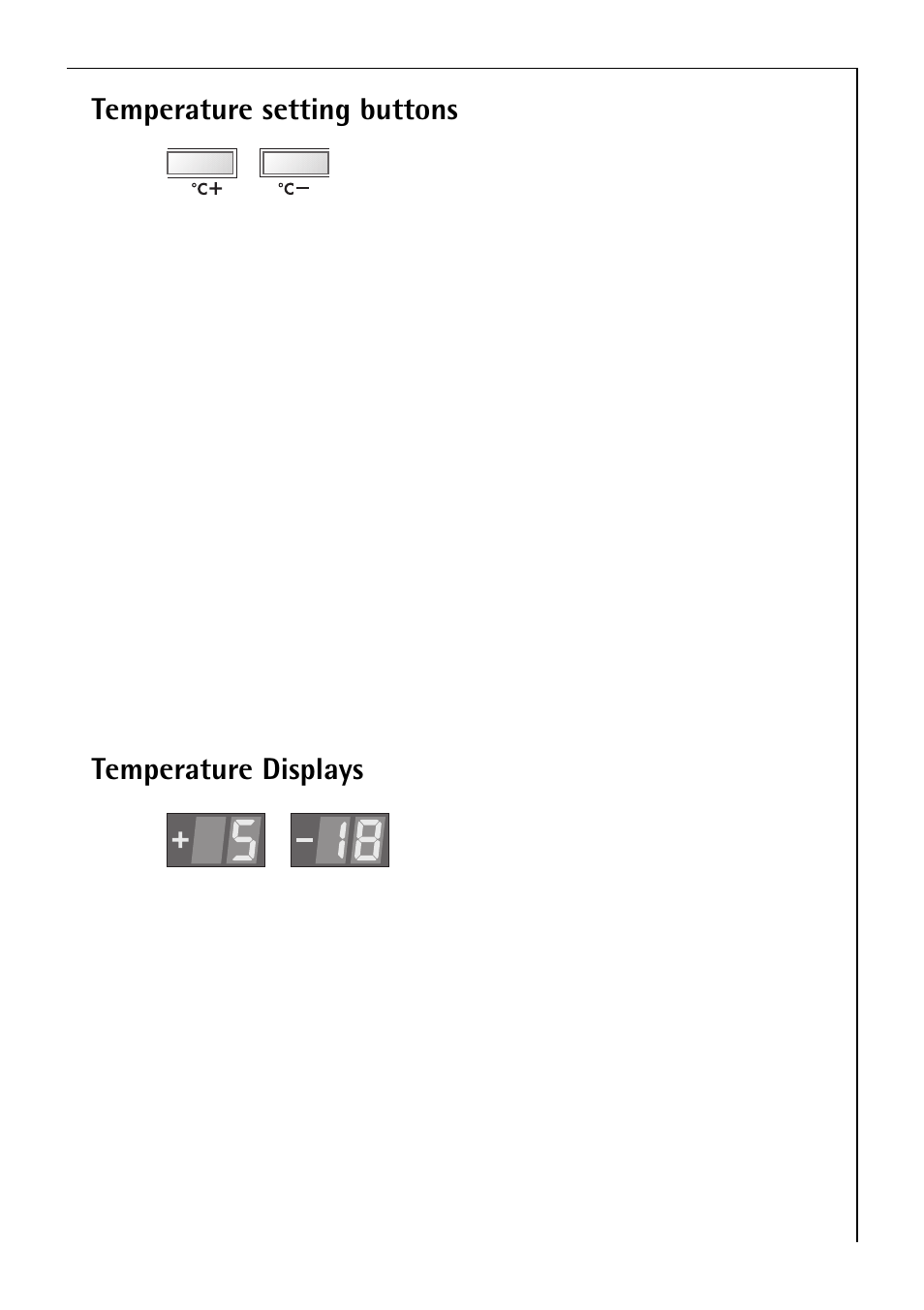 Temperature setting buttons, Temperature displays | Electrolux 3985-7 KG User Manual | Page 19 / 44