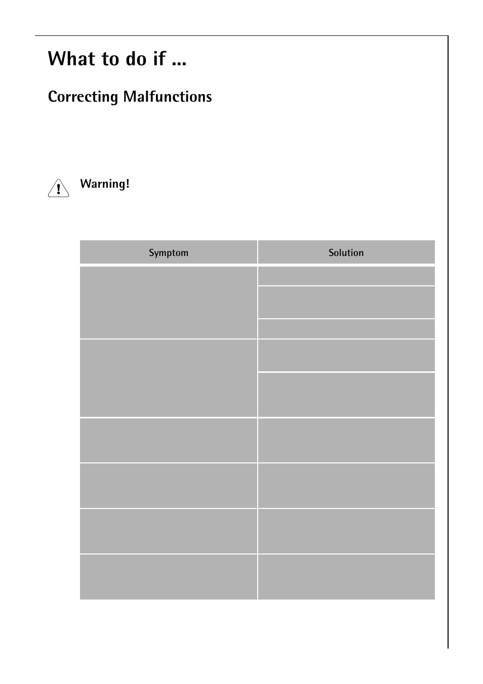 What to do if, Correcting malfunctions | Electrolux 3985-7 KG User Manual | Page 37 / 44