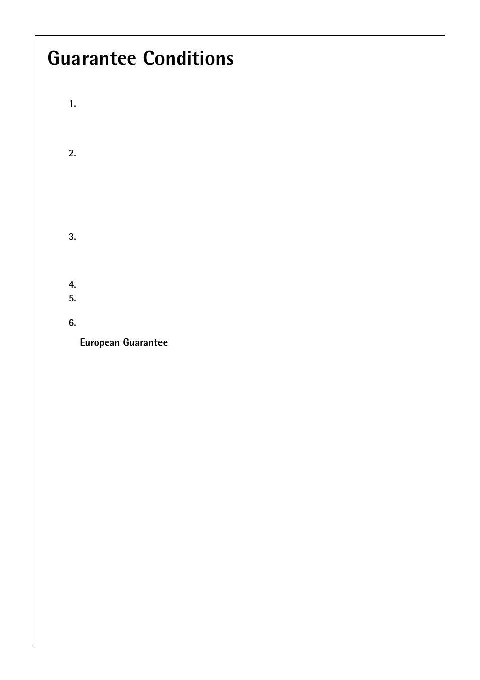 Guarantee conditions | Electrolux 3985-7 KG User Manual | Page 40 / 44