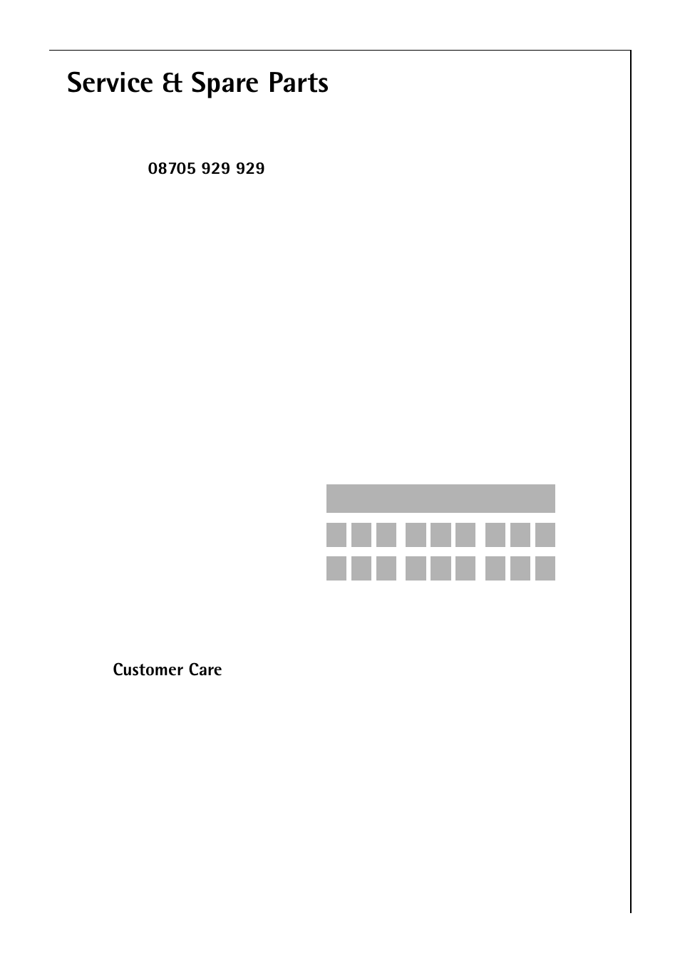 Service & spare parts | Electrolux 3985-7 KG User Manual | Page 41 / 44