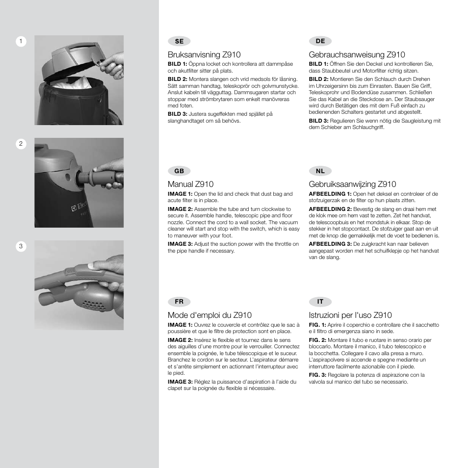 Electrolux Pro Z910 User Manual | Page 8 / 20